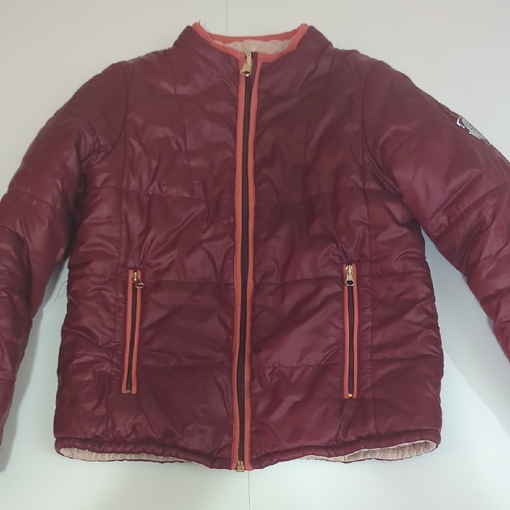 Horseware Reversable Maroon Puffer Jacket Girls 5-6